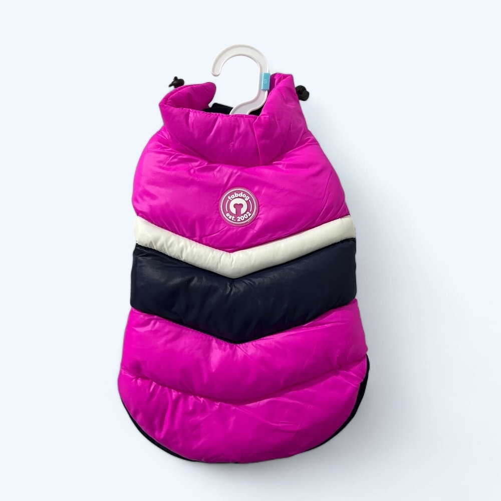 Fabdog Pet Apparel Dog Puffer Jacket Coat Pink Size SMALL New